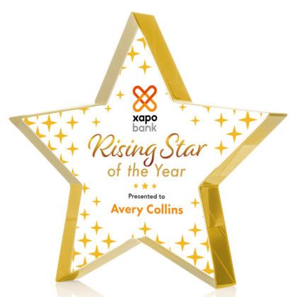 Custom Full Color Award - Esna Gold Star 5"