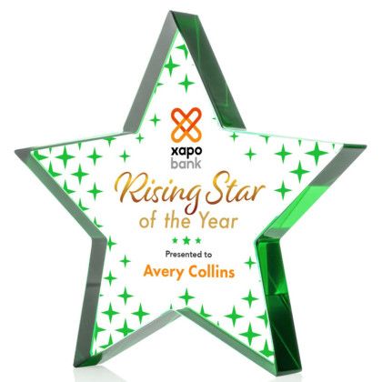 Custom Full Color Award - Esna Green Star 5"