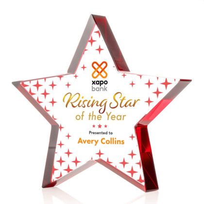 Custom Full Color Award - Esna Red Star 5" Custom Full Color Award - Esna Red Star 5"