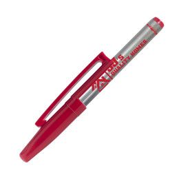 Custom RevMark Silver Barrel Industrial Permanent Marker with clip - Red