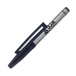 Custom RevMark Silver Barrel Industrial Permanent Marker with clip - Black