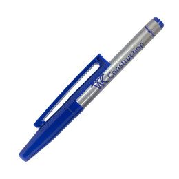 Custom RevMark Silver Barrel Industrial Permanent Marker with clip - Blue