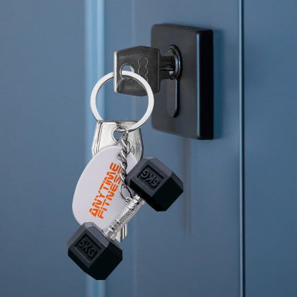 Custom Dumbbell Keychain - Lifestyle View