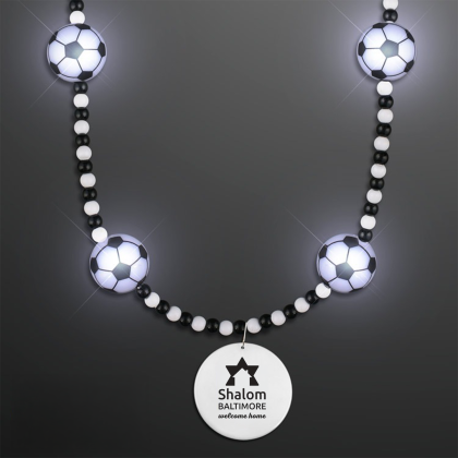 Custom LED Soccer Bead Necklace, World Cup Medallion