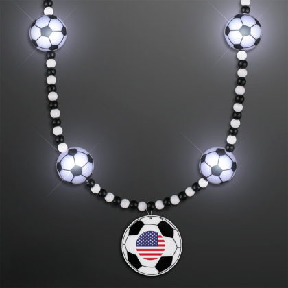 Custom LED Soccer Beads, Flag on Soccer Ball Medallion