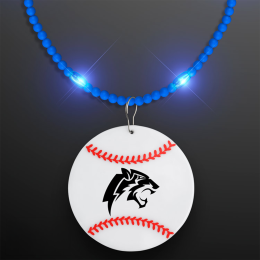 Custom Still-Light Blue Beads With Baseball Medallion