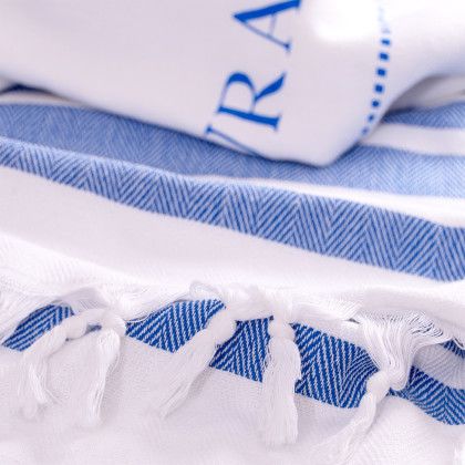 Custom Freedom Loom Collection Peshtemal Towel - Blue - Close View