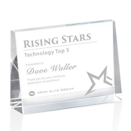 Custom Tweed Horizontal Optical Crystal Award - 7" W x 5" H