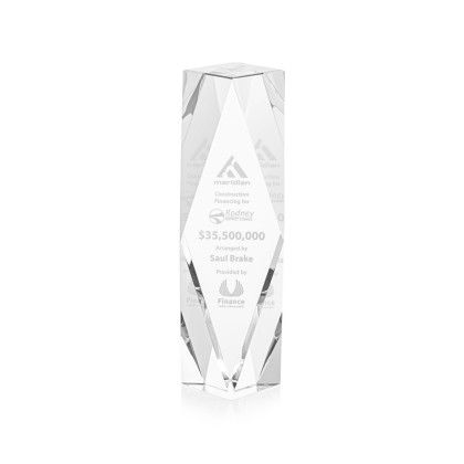 Custom 8" Toscana Optical Crystal Award - Clear