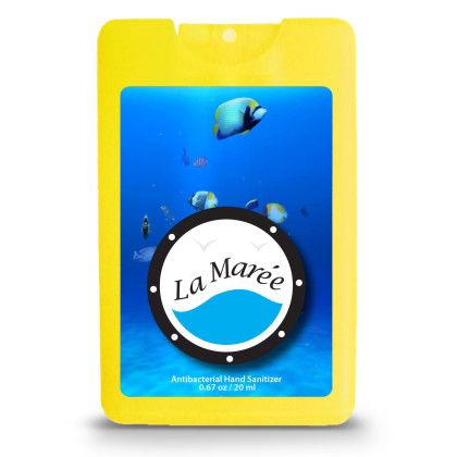Custom Credit Card Style Antibacterial Hand Sanitizer Spray - Translucent Yellow Front View Custom Credit Card Style Antibacterial Hand Sanitizer Spray - Translucent Yellow Front View