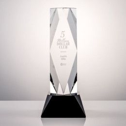 Custom 10" President Optical Crystal Award on Base - Black