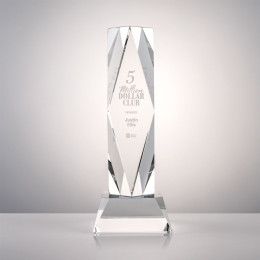 Custom 12" President Optical Crystal Award on Base - Clear