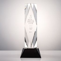Custom 12" President Optical Crystal Award on Base - Black