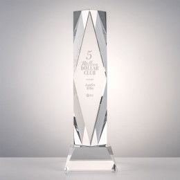 Custom 14" President Optical Crystal Award on Base - Clear