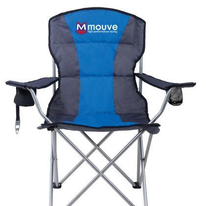 Custom Folding Camp Chairs with Extra Pocket - Royal Custom Folding Camp Chairs with Extra Pocket - Royal