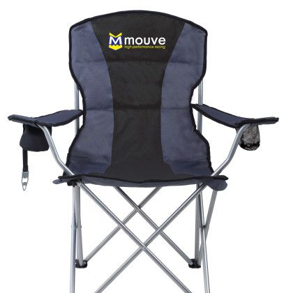 Custom Folding Camp Chairs with Extra Pocket - Black Custom Folding Camp Chairs with Extra Pocket - Black