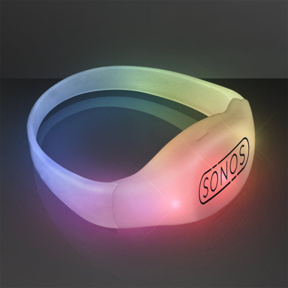 Custom Sound Activated Light Up Multicolor Bracelets - Side View 