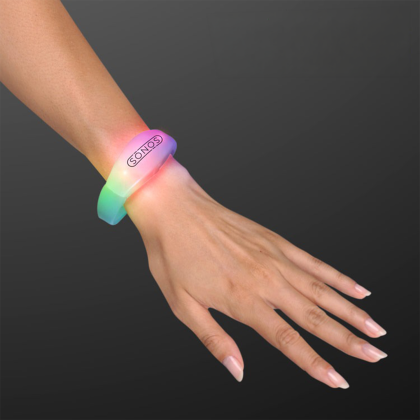 Custom Sound Activated Light Up Multicolor Bracelets - In Use 