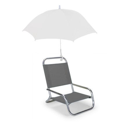 Custom Sun Storm Beach Chair Umbrella with Clamp - White Custom Sun Storm Beach Chair Umbrella with Clamp - White