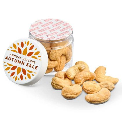 Custom 2 oz Jar of Roast Cashews - Open View
