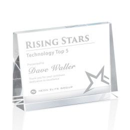 Custom Tweed Horizontal Optical Crystal Award - 6" W x 4" H