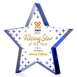 Custom 6" Esna Full Color Star Award - Blue