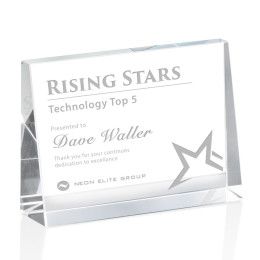 Custom Tweed Horizontal Optical Crystal Award - 7" W x 5" H
