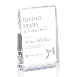 Custom Tweed Vertical Optical Crystal Award - 5" W x 7" H