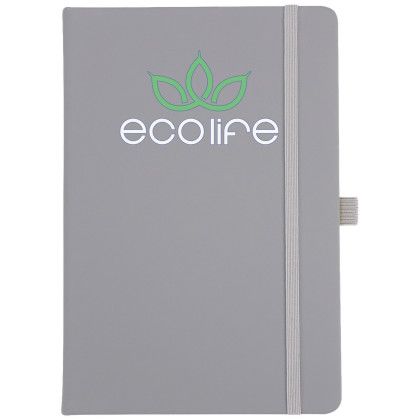 Custom EarthTrendz 5.5 x 8.25 Notebook - Gray - Front View Custom EarthTrendz 5.5 x 8.25 Notebook - Gray - Front View