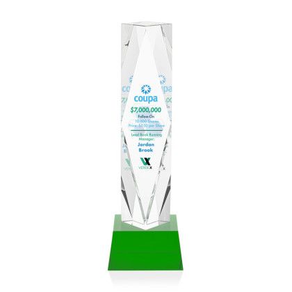 Custom 12" Toscana Full Color Award on Base - Green