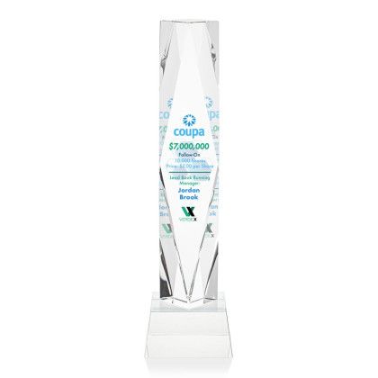 Custom 14" Toscana Full Color Award on Base - Clear