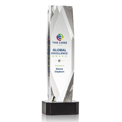 Custom 13" Delta Full Color Award on Base - Black