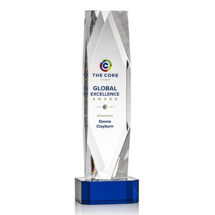 Custom 13" Delta Full Color Award on Base - Blue
