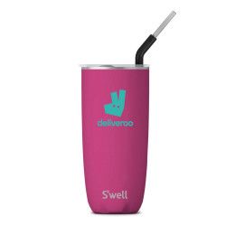 Custom 24 oz S'well Tumbler with Straw - Azelea Pink