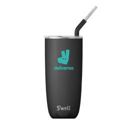 Custom 24 oz S'well Tumbler with Straw - Onyx