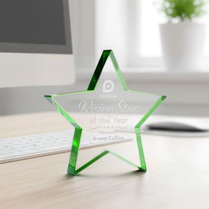 Custom Esna Star Award - Green Starfire 4" - Lifestyle View
