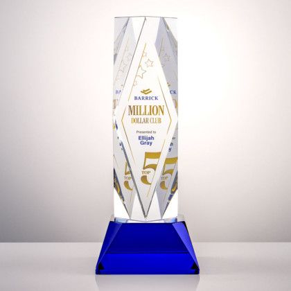 Custom Full Color Award on Base - President/Blue 10"