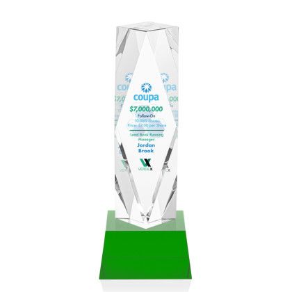Custom Full Color Award on Base - Toscana/Green 10"