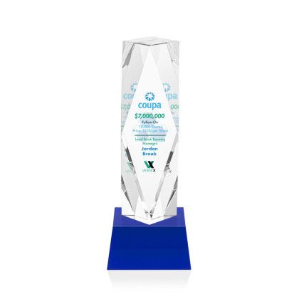 Custom Full Color Award on Base - Toscana/Blue 10"