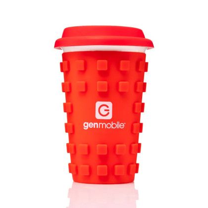 Custom 16 oz Sili Square Tumbler - Red