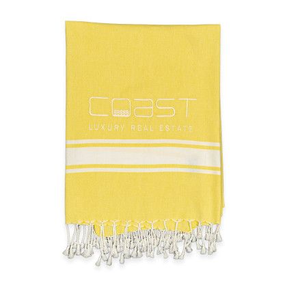 Custom Boardwalk Collection Peshtemal Beach Towel - Yellow Custom Boardwalk Collection Peshtemal Beach Towel - Yellow