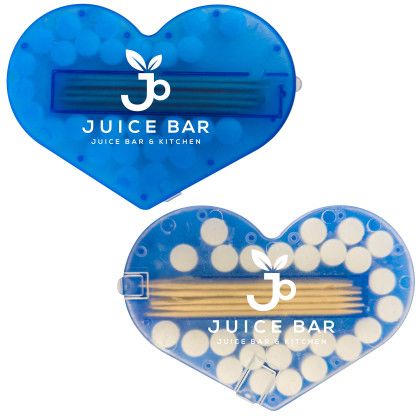 Custom Heart Shaped Pick 'N' Mint - Translucent Blue Custom Heart Shaped Pick 'N' Mint - Translucent Blue