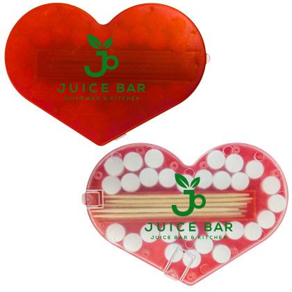 Custom Heart Shaped Pick 'N' Mint - Translucent Red Custom Heart Shaped Pick 'N' Mint - Translucent Red