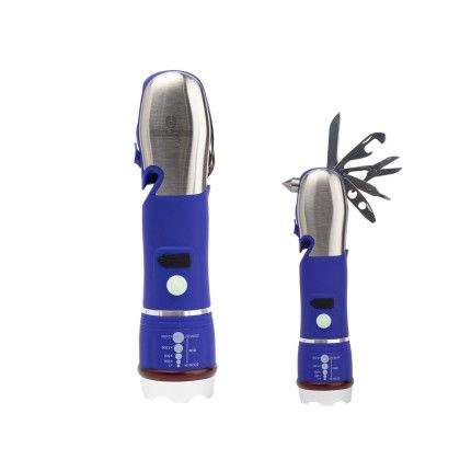 Custom Emergency COB Flashlight Multi-Tool 2.0 - Blue Custom Emergency COB Flashlight Multi-Tool 2.0 - Blue