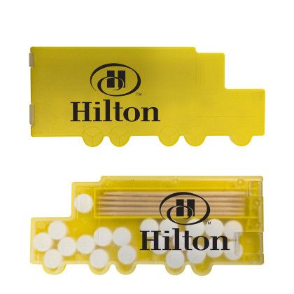 Custom Semi Truck Shaped Pick n Mints - Translucent Yellow Custom Semi Truck Shaped Pick n Mints - Translucent Yellow