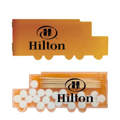 Custom Semi Truck Shaped Pick n Mints - Translucent Orange Custom Semi Truck Shaped Pick n Mints - Translucent Orange