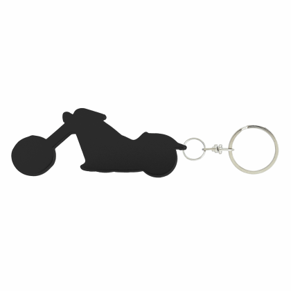 Custom Motorcycle Bottle Opener Keychain - Black 
