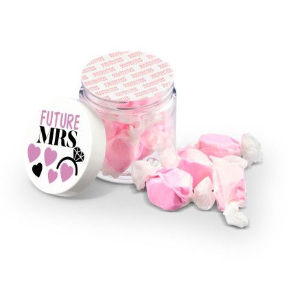 Custom 4 oz Jar of Saltwater Taffey - Pink- Open View