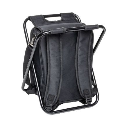 Custom Riverbend Foldable Cooler Backpack & Chair - Black - Back View Custom Riverbend Foldable Cooler Backpack & Chair - Black - Back View