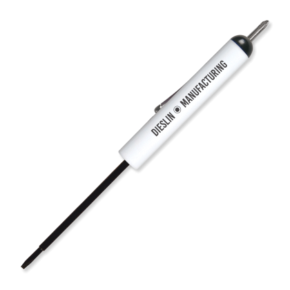 Custom Pocket Screwdriver - 2.5mm Tech Blade/ 0 Phillips Top - White Custom Pocket Screwdriver - 2.5mm Tech Blade/ 0 Phillips Top - White